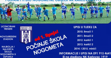 Škola nogometa „NK Karlovac 1919“ od 1. lipnja ponovno počinje s radom Škola nogometa „NK Karlovac 1919“ od 1. lipnja ponovno počinje s radom
