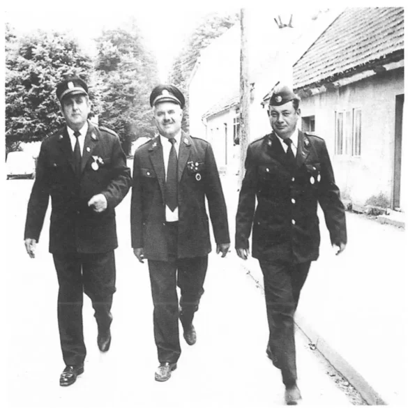 Istaknuti članovi DVD Ogulin s lijeva Josip Novoselec, Jure Kurelac i Anton Puškarić Prgar. Fotografija preuzeta iz monografije DOBROVOLJNO VATROGASNO DRUSTVO OGULIN 1873